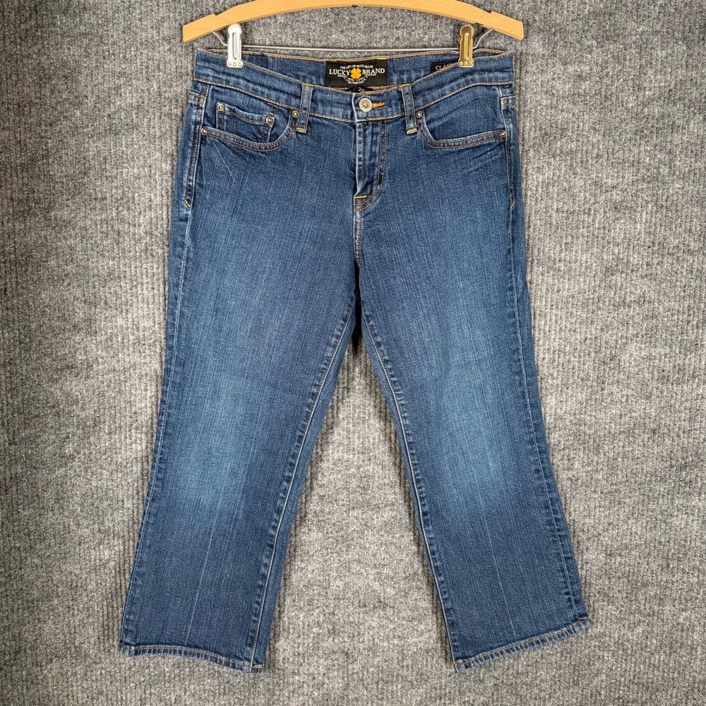 Lucky Brand Classic Rider Jeans Womens 6/28 Blue‎ Cropped Straight Leg Casual